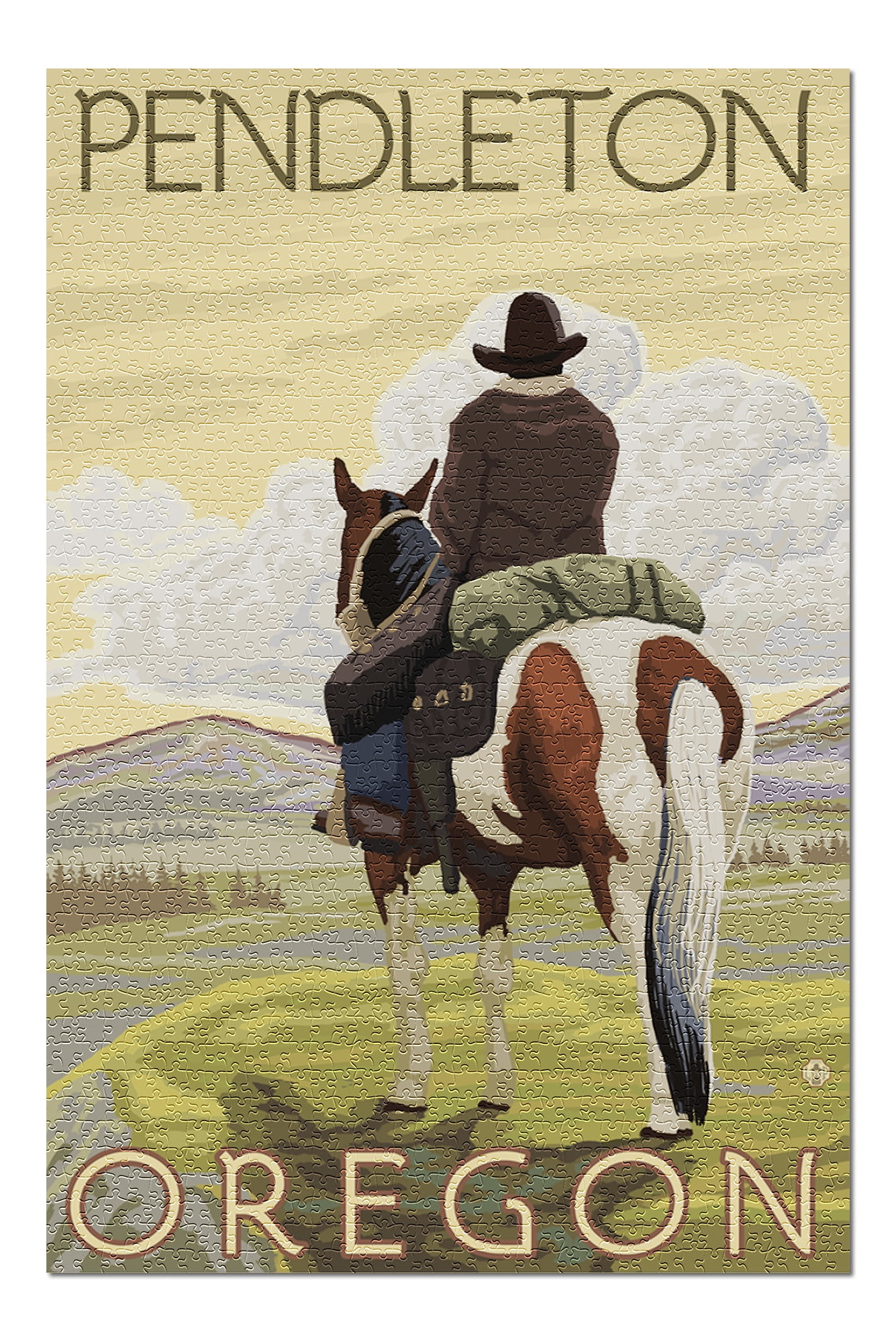 Pendleton, Oregon Cowboy and Horse (20x30 Premium 1000 Piece Jigsaw