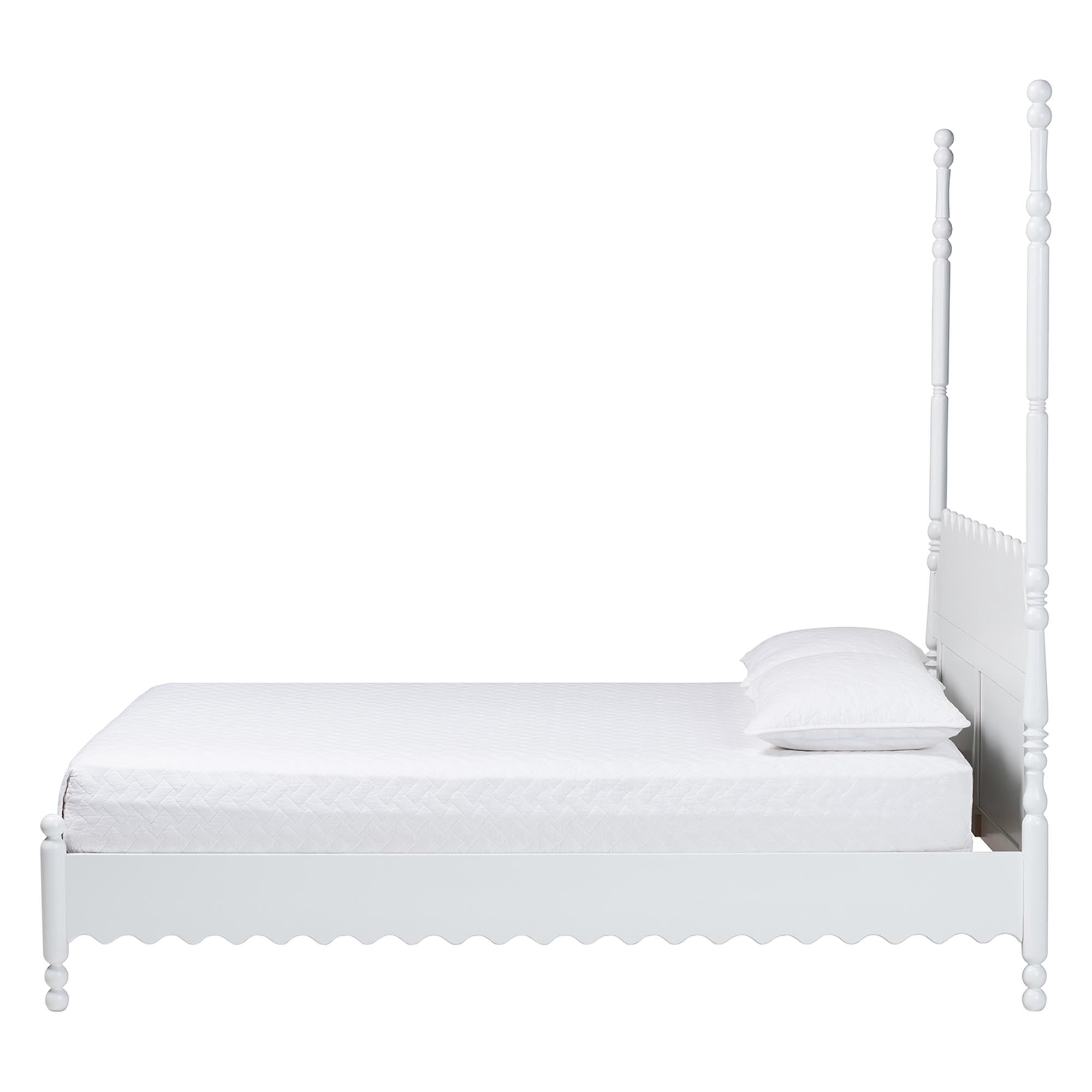 Baxton Studio Hoffman Modern Farmhouse Platform Bed, King, White
