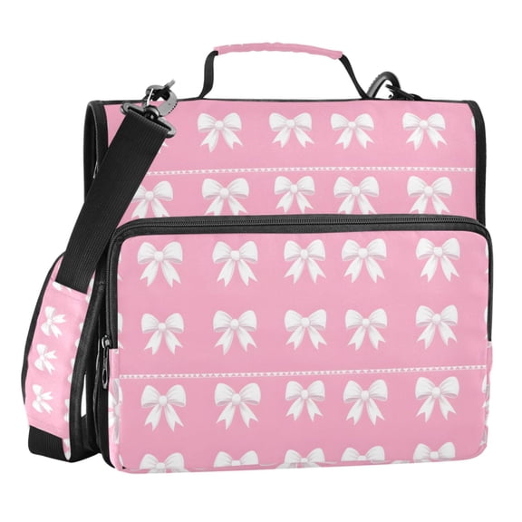 ALAZA Zipper Binder Bows-a2 3 Ring Trapper Keeper File Folder Organizer Bag
