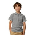 thumbnail image 4 of Big Kid Kids Boys Girls Short Sleeve Summer Casual Striped Gentleman Tops Teen Holiday Shirts T Shirt With Pocket Basketball Shirts for Boys Top Size 8 Muscle Shirt Thick Top Boy 9-10 Years Gray, 4 of 4