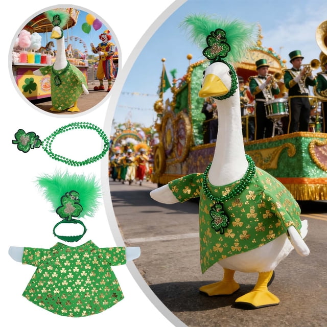 TIELUTT Irish Green Garden Goose St Patricks Day Porch Pet Clothes Rack Small Pet Clothes for Small Dogs Boy Pet Clothes for Medium Dogs Female Pet Clothes Hangers for Small Dogs Pet Clothes Hangers M
