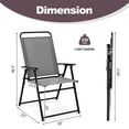 thumbnail image 3 of Costway 2pcs Patio Folding Sling Chairs Dining Armrest Backrest Outdoor Portable, 3 of 10