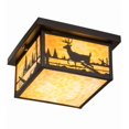 thumbnail image 5 of Meyda Tiffany 153550 Hyde Park Deer Creek 2 Light 17" Wide Flush Mount Square Ceiling, 5 of 7