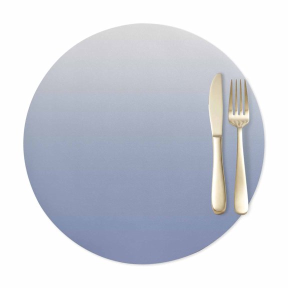 Round Placemats Set of 1, Ombre Art Color Gradient Faux Leather Placemat Waterproof Oil-Proof Wipeable Table Mats 12in, Minimalist Washable Place Mats for Kitchen Dining Table Party Outdoor