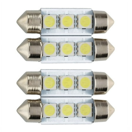 4X C5W 3 LED SMD 5050 36mm Xenon White Bulb Plate Festoons Dome Ceiling Lamp Car Light,4 X Car Light,White
