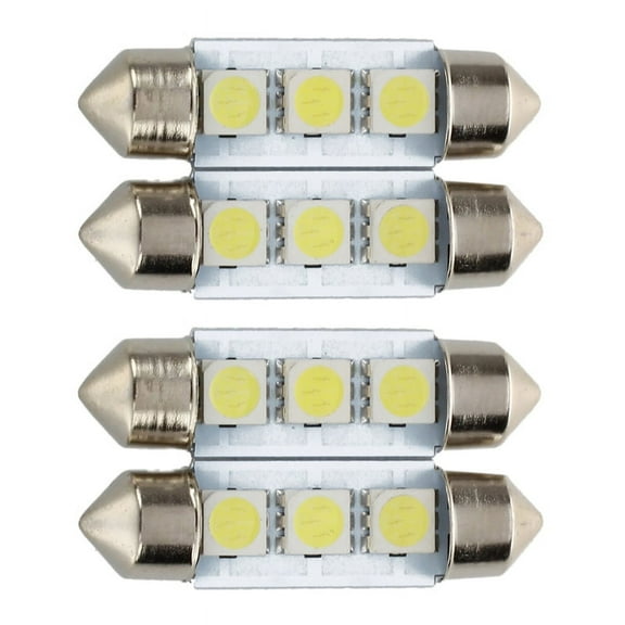 4X C5W 3 LED SMD 5050 36mm Xenon White Bulb Plate Festoons Dome Ceiling Lamp Car Light,4 X Car Light,White