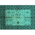 thumbnail image 1 of Ahgly Company Machine Washable Indoor Rectangle Oriental Turquoise Blue Industrial Area Rugs, 6' x 9', 1 of 4