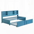 thumbnail image 6 of Metal Twin Size Daybed with Twin Trundle & Storage Shelves & USB Ports - Blue, 6 of 16