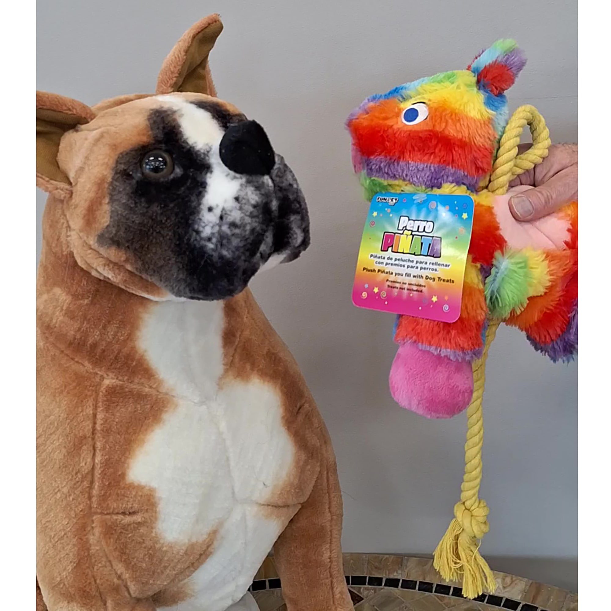Fun Pet Group: Perro Piñata - Large - Dog Toy Plush Piñata You Fill W/ Dog Treats - Piñata de Peluche Para Rellenar Con Premios Para Perros Grandes