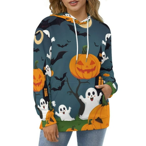 Happy Halloween Night Hoodies Long Sleeve Casual Hoodie Winter Classic Oversized Design Loose Hooded Sweatshirts