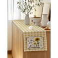 thumbnail image 5 of Table Runner 72 Inches Long for Kitchen Dining, Sunflowers Dresser Scarf Farmhouse, Dining Table Decorations for Wedding/Parties, Yellow Floral Botanical Checkered Rustic 14 x 72 In, 5 of 8