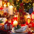 thumbnail image 2 of 8 anillos servilleteros de Lazo Rojo, lazo de terciopelo, servilletero navideño, hebilla, decoración de mesa para cena de fiesta navideña, 2 of 5