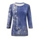 thumbnail image 3 of Camisetas Gráficas SCZ de Manga 3/4 para Mujer Talla 3XL Azul, 3 of 8