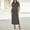 *Black, variant on Women's 2-Piece Set,Button Striped Top and High Waisted Maxi Skirt with Side Slit ,Casual Lounge Suit Pink,Women's Plus M