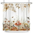 thumbnail image 2 of SUNOLIFE Fall Autumn Shower Curtain,Mushroom Leaves Waterproof Fabric Bathroom Curtain with Hooks,60x72 in, 2 of 5