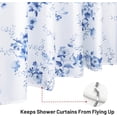 thumbnail image 2 of Blue and White Floral Shower Curtain Aesthetic, Plant Spring Dusty Blue Flower Decorative Shower Curtains for Bathroom 72" W x 72" L, 2 of 7