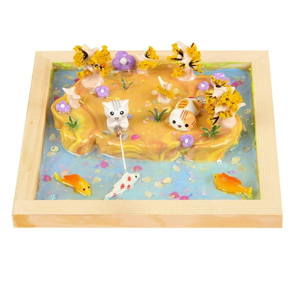 Kit de Matériel Fait Main Micro Scène Petite Chapiteau Rouge Colle Cristal Argile Légère Jouets Parent-Enfant Bricolage