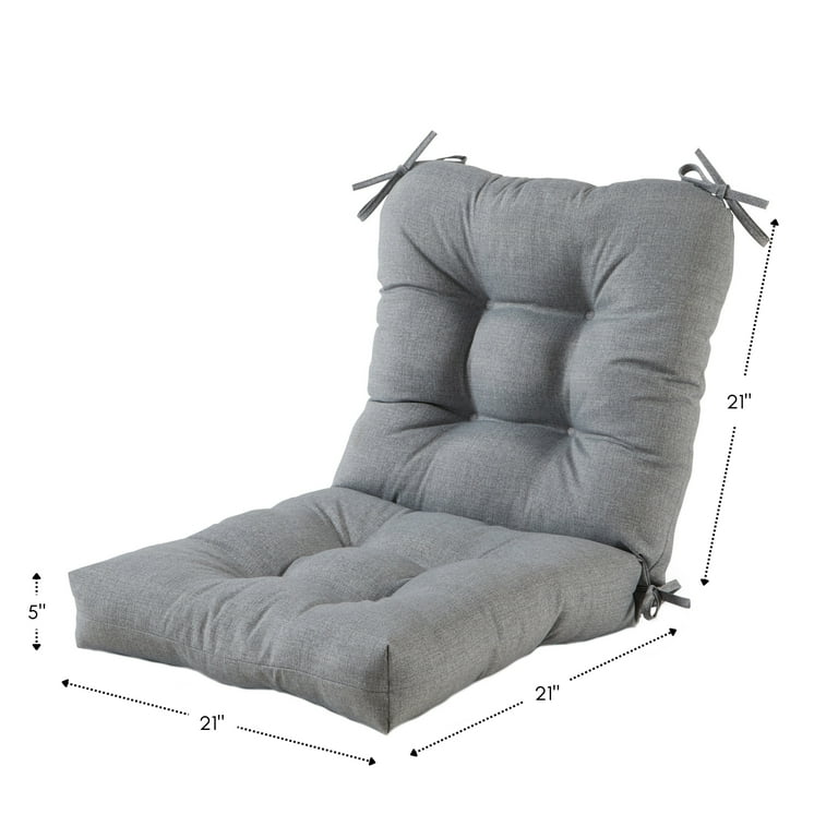 Outdoor Chair Cushions WELLFOR 20 X 22 Gray Tufted Outdoor