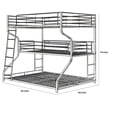 thumbnail image 3 of Industrial 3 Tier Bunk Bed with Curved Metal Frame and Guardrails, Silver, 3 of 7