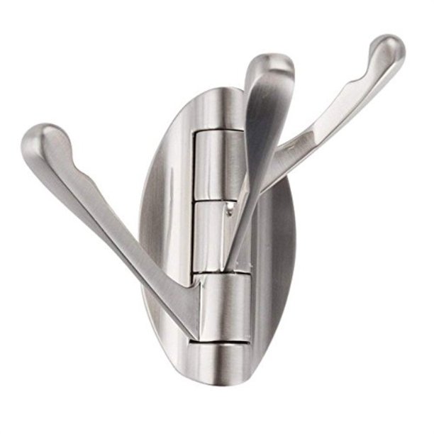 Swivel Robe Hook Foldable Coat Holder With Heavy Duty Folding Multi Three Triple Swing Arm Towel Rack Clothes Hanger For Bathroom Kitchen Garage Wall Mount Solid Metal Brushed Nickel Walmart Com