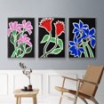 thumbnail image 5 of Pop Flowers IV - Framed Premium Gallery Wrapped Canvas L Frame 3 Piece Set - Ready to Hang, 5 of 9
