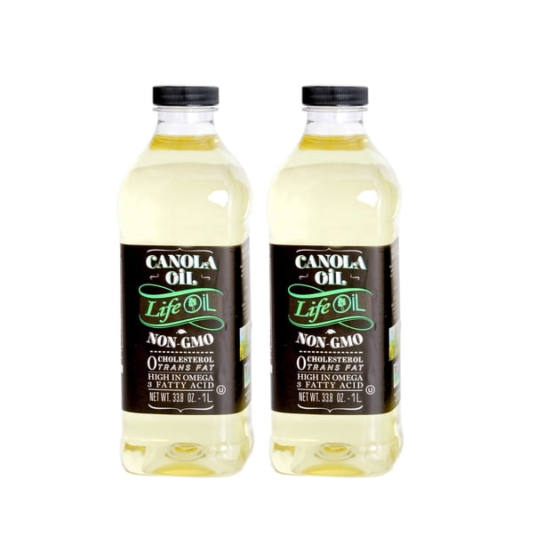 LifeOiL NonGMO Canola Oil (Pack of 2) 33.8 Fluid Ounces 1L