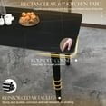 thumbnail image 5 of Modern Dining Table, Rectangular 63" Kitchen Table with Marble Sintered Stone Table Top and Metal Legs, Dining Room Table for 6, Slate Dinner Table for Living Room or Office, Table Only, 5 of 5