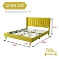 thumbnail image 4 of alazyhome Queen Size Upholstered Platform Bed Frame, Easy Assemble, Yellow, 4 of 7