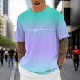 thumbnail image 2 of Krdevn Men's Oversized T Shirt Crew Neck Short Sleeve T Shirt with Gradient City Print Basic Shirts Men Loose Casual Shirts Sports Shirts,L, 2 of 4