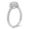 thumbnail image 2 of 1.23 ct Princess Cut Genuine Cultured Diamond SI1-SI2 J-K 18K White Gold Halo Promise Wedding Statement Engagement Designer Ring size 7, 2 of 7