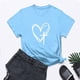 thumbnail image 4 of Camisetas de Manga Corta para las Mujeres Casual Día de Pascua Impresión Cuello de Tripulación Suelta Camiseta, Poliéster Spandex, 4 of 7