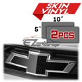 thumbnail image 2 of 2Pcs 5"x10" Chevy Emblem Bowtie Black Snake Skin Vinyl Wrap Sticker Decal Film Sheet, 2 of 7