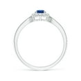 thumbnail image 2 of Angara Natural 0.33 Ct. Blue Sapphire with Diamond Halo Ring in Sterling Silver for Women (Ring Size: 8.5), 2 of 10