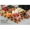 thumbnail image 4 of Cutting Boards for Kitchen, Design in USA Large Acacia Wood Chopping Board, Checkered Cutting Board with Juice Grooves & Handles, Butcher Block Serving Tray with Gift Box, 17" x 12" x 0.8", 4 of 8