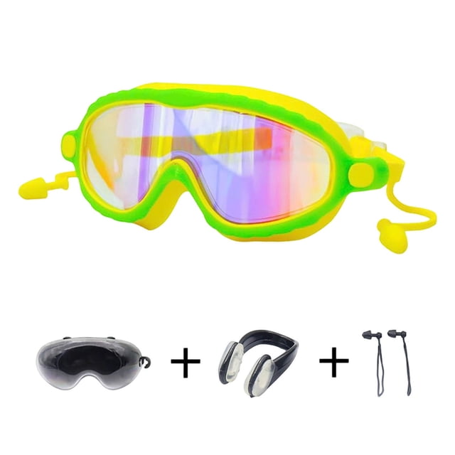 Bookk Water Guard Kids Swim Goggles With Nose And Ear Plugs For Eye Comfort Fit For Pool Play And Training