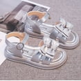 thumbnail image 4 of Xfvqtps Kids Girls Summer Princess Sandals Open Toe Lace Bow Hook and Loop Soft Sole Flats Shoes, 4 of 9