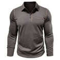 thumbnail image 5 of YOIAVAIOY Mens Cotton Polos Shirt Long Sleeve Cotton Golf Shirts Stylish Contrast Color Poloss Lightweight Moisture Wicking Casual Tennis Shirt Collared Tops Dark Gray L, 5 of 10