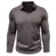 thumbnail image 4 of Blusa y camisa de manga larga con cuello vuelto para hombre, estilo casual, lisa, de manga larga, con cuello vuelto y botones, estilo jersey, para hombre, de poliéster, algodón y poliéster., 4 of 9