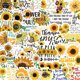 thumbnail image 1 of Paquete de pegatinas con forma de girasol, 50 unidades, vinilos decorativos con estampado floral ama, 1 of 2