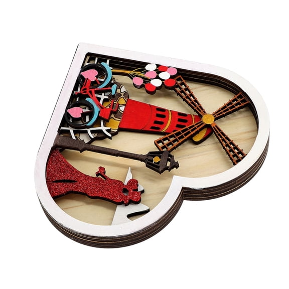 Valentines Day Wood Tabletop Decor Heart Windmill Ferris Wheel Table Centerpiece