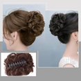 thumbnail image 2 of Daily Mix Store Pièce de Cheveux Tête de Boule Perruque à Clip Faux Chignon Bouclé Mode B8J7 RFT SCF HNK, 2 of 9