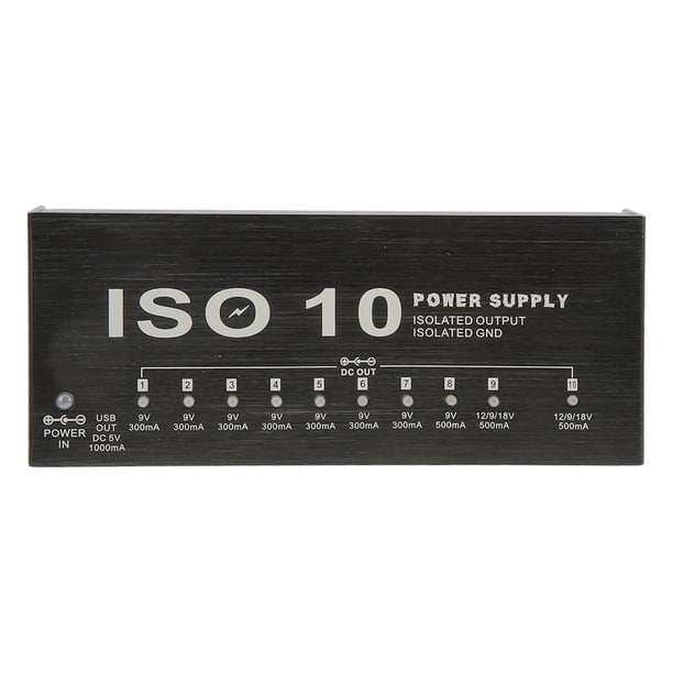 FUENTE DE ALIMENTACIÓN PARA GUITARRA 10 Salidas cc Aisladas, Puerto USB Alimentación Para Pedal de Guitarra Con 1 Salida USB CC de 5 V FUente de Alimentación Aislada,