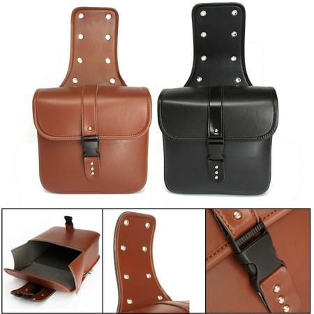 Saddlebag Motorcycle Luggage (MATCC Motorcycle Saddle Bags Cruiser Side Storage Tool Pouches Motorbike Rider Saddlebag Luggage Pair,Brown)