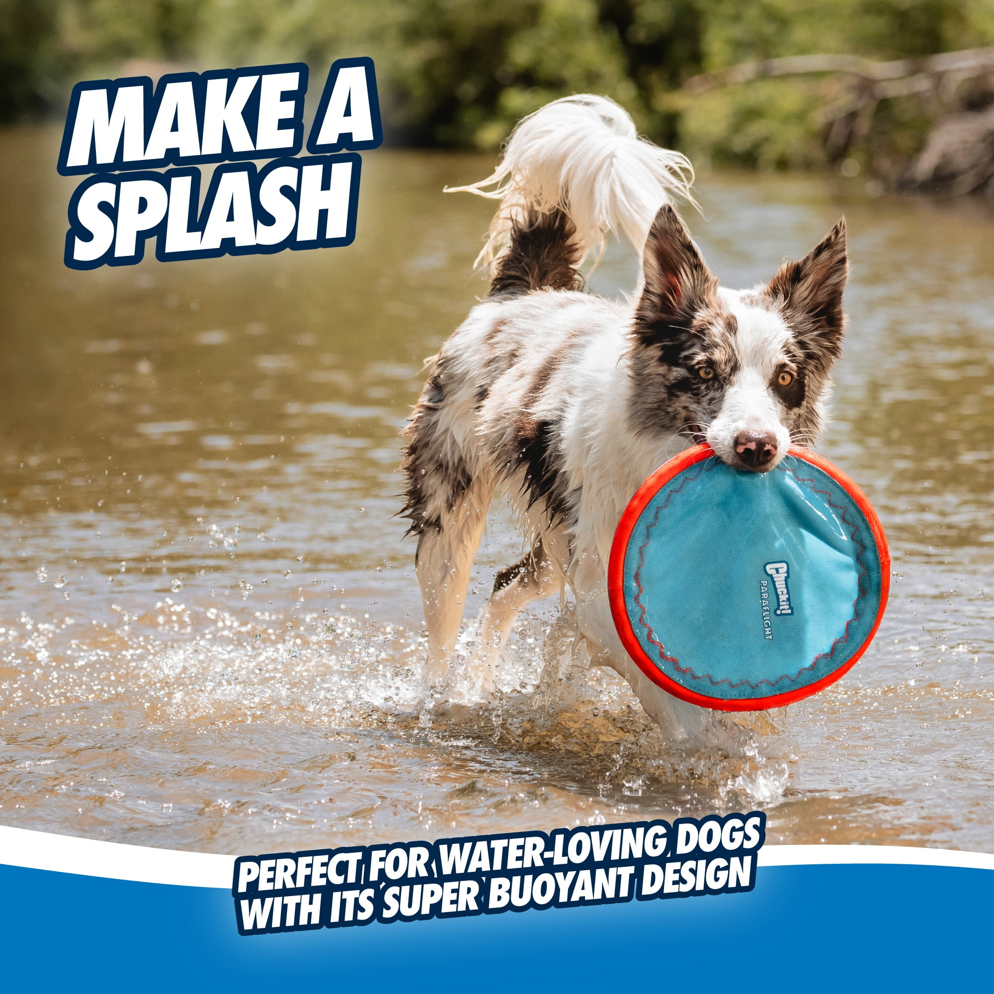 (4 pack) Chuckit! Paraflight Flying Disc Nylon Frisbee Dog Toy for Pools, Beach Waterplay, Large 10.25" for Dogs 60-100 lb, Multicolor