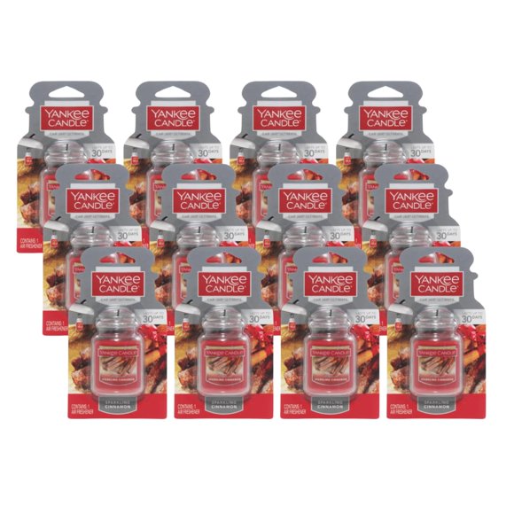 Ambientador para coche Yankee Candle, tarro Ultimate Sparkling Cinnamon, 28 ml (paquete de 12)