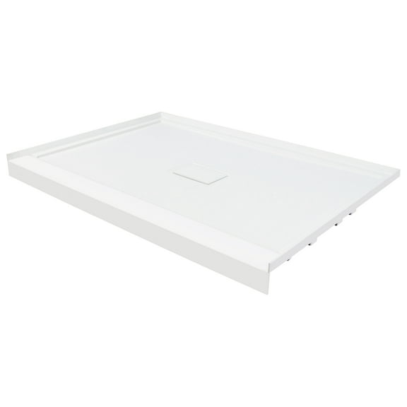 Transolid FLU4834C-31 Low Threshold 34-in L x 48-in W Shower Base with Center Drain in White