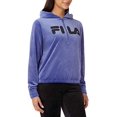 thumbnail image 2 of Fila Womens Velour Quarter Zip Hoodie (Marlin, Medium), 2 of 4