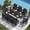 Black, variant on RIAFUN 9PC Expandable Outdoor Dining Table Set, HDPE Tabletop with Aluminum Frame & Umbrella Hole, 8 HDPE Chairs, Weather Resistant,Black