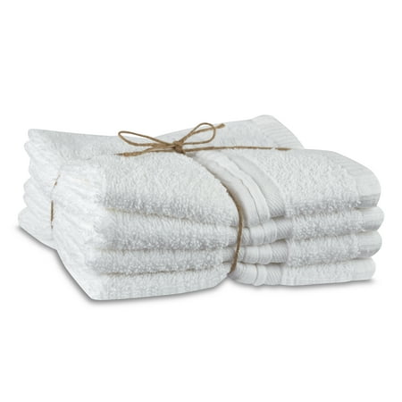 WestPoint Home Organic Cotton 4 Pack Wash White Towel Set