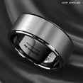 thumbnail image 3 of Tungsten Rings for Men Wedding Bands for Him 8mm Black Brushed Titanium Color, 3 of 5